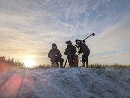Documentary film crew in the Falkland Islands